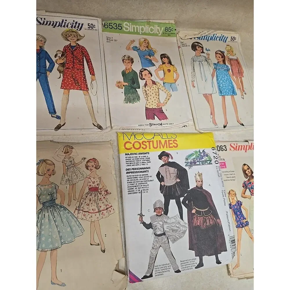 Lot Vtg Simplicity McCall's Butterick Dress Costume Girls Womans Sewing Patterns